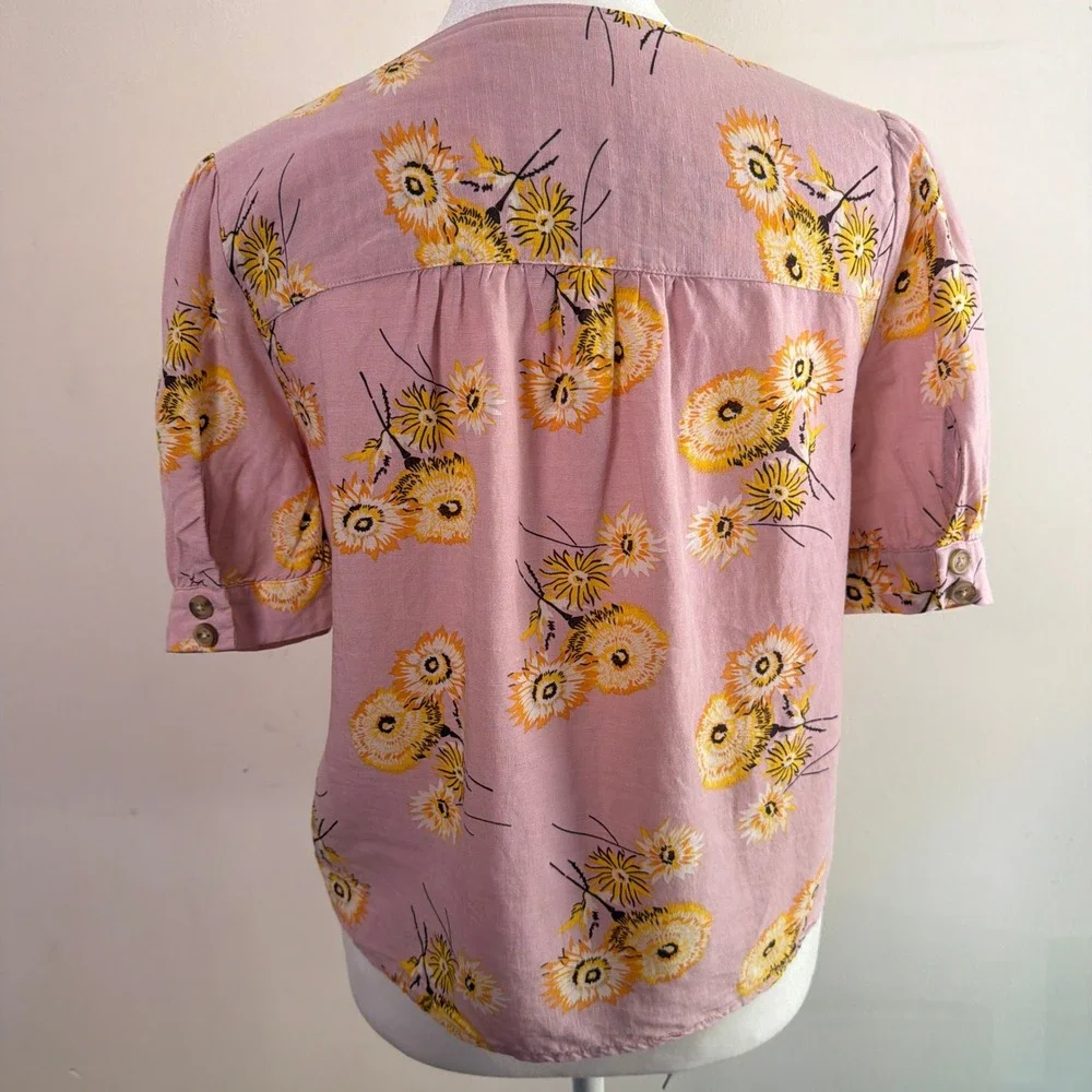 Madewell Dutch Dandelion Plaza Top Pink XS Excellent - Picture 2 of 8